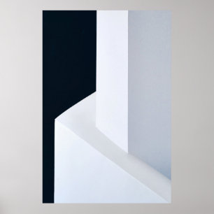 White, black, and gray illustration poster