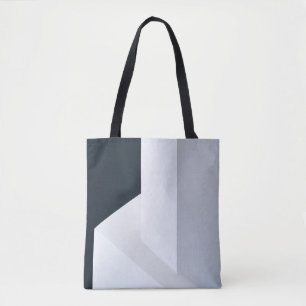 White, black, and grey illustration tote bag