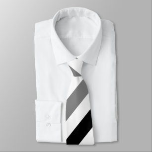 White Black and Grey Regimental Stripe Tie