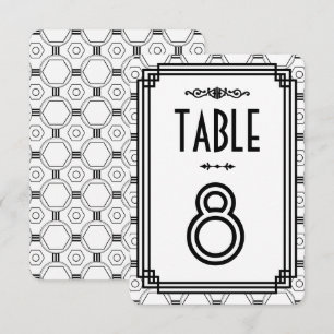 White & Black Art Deco Wedding Table Numbers