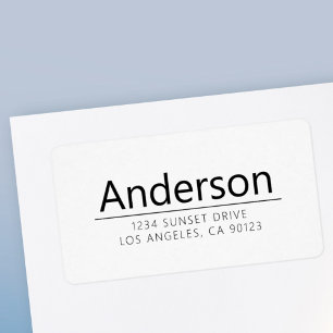 White & Black Bold Modern Return Address Label