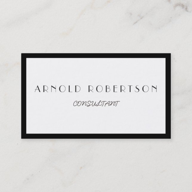White Black Border Professional Business Card (Front)