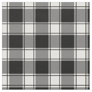 White & Black Buffalo Plaid Fabric