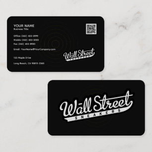 White Black Business Card Rounded