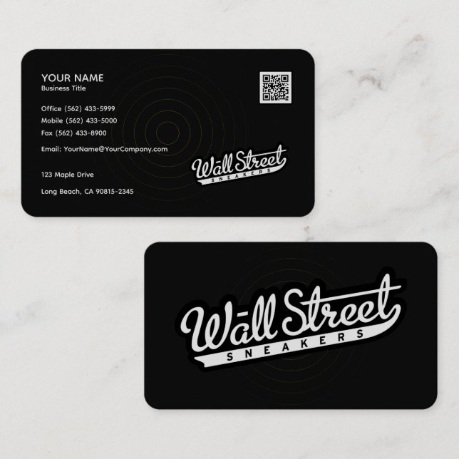 White | Black Business Card Rounded (Front/Back)