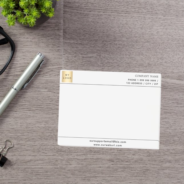 White black business logo letterhead post-it notes (Creator Uploaded)