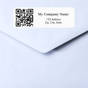 White black business qr code return address