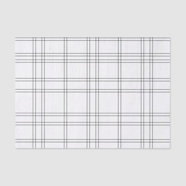 White & Black Chic Fashion Plaid Pattern Print Tissue Paper (Front)