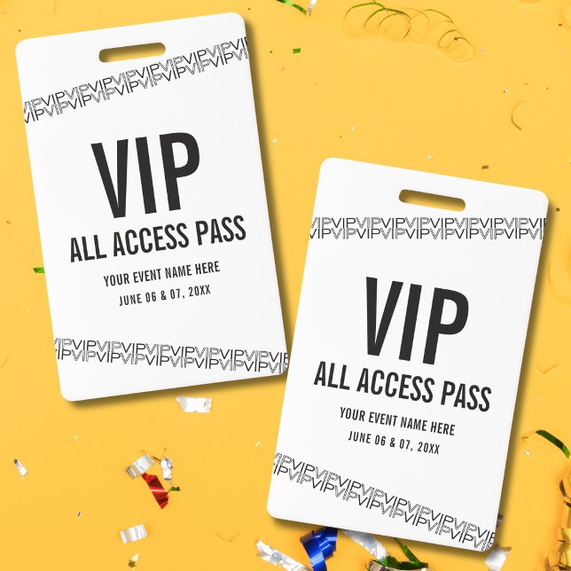 White Black  Concert Ticket VIP All Access Pass  ID Badge (Creator Uploaded)