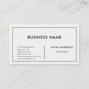 White Black Contemporary Consultant Business Card