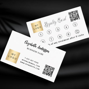 White black corporate logo qr code loyalty card