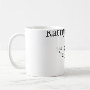 White black couple name address city state simple coffee mug