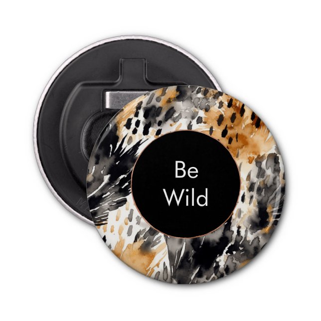 White Black Cream Leopard Animal   Bottle Opener (Front)