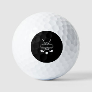 White Black Create Your Own Logo   Golf Balls