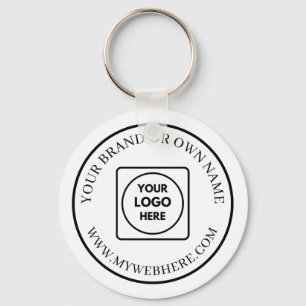 White black Custom Business Logo Promo Keychains