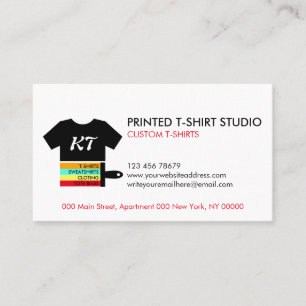 White Black Custom T-Shirts Clothing Business Card
