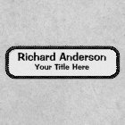 White Black Custom Text Name Title Recktangle