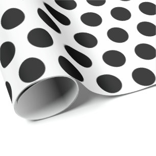 White Black Dots Wrapping Paper