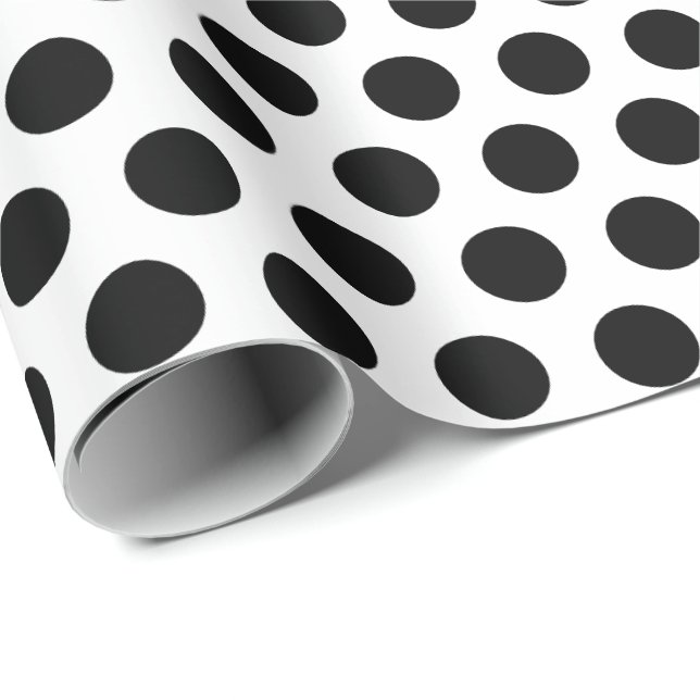 White Black Dots Wrapping Paper (Roll Corner)