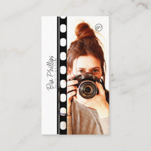 White & Black Film Your Photo & Logo Photography  Business Card