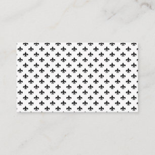 White Black Fleur De Lis Delicate Mardi Gras Business Card