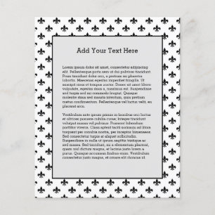 White Black Fleur De Lis Delicate Mardi Gras Flyer