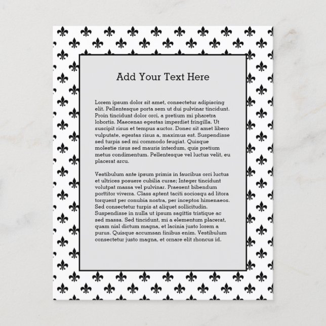 White Black Fleur De Lis Delicate Mardi Gras Flyer (Front)