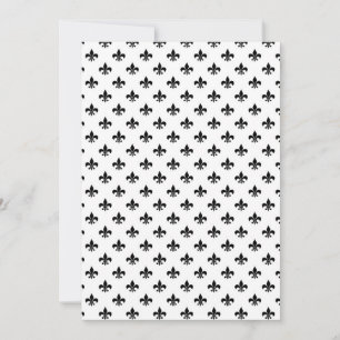 White Black Fleur De Lis Delicate Mardi Gras Thank You Card