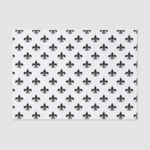 White Black Fleur De Lis Delicate Mardi Gras Tissue Paper