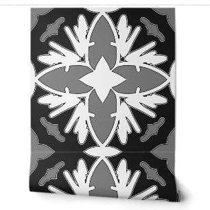 White & black floral "Ratti_Creative_Arts" Wallpaper