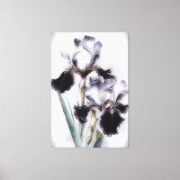 *~* White Black Flower Artsy Iris Painting AP84