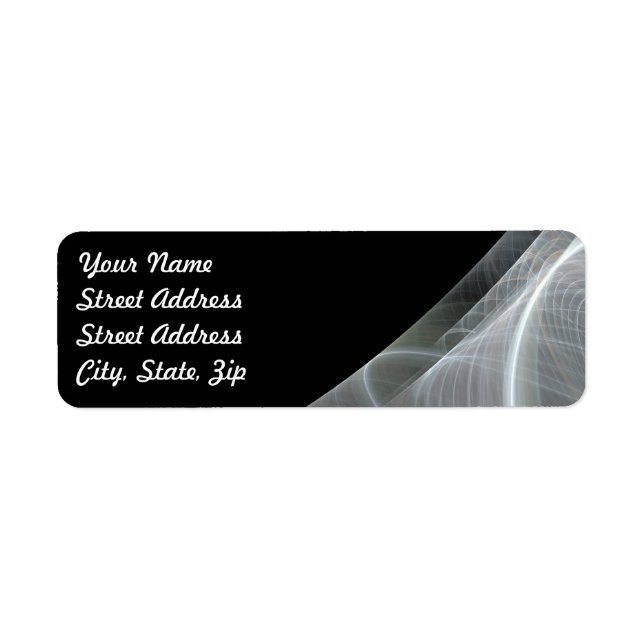 White Black Frac Background Return Address Sticker (Front)