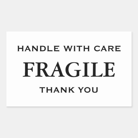 White Black Fragile Handle With Care Thank You Rectangular Sticker Zazzle Co Uk White Black Fragile Handle With Care Thank You Rectangular Sticker Zazzle Co Uk