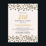 White Black Gold Confetti Glitter 21st Birthday Invitation<br><div class="desc">Elegant black and gold confetti glitter on white 21st birthday party invitation for women.</div>