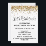 White Black Gold Glitter 40th Birthday Party Forty Invitation<br><div class="desc">Fortieth Editable template Glam Invite,  Let's celebrate digital Any Age,  Instant download 41st 42nd 43rd,  44th 45th 46th 47th 48th,  49th Custom Modern Chic Calligraphy,  40 first second third fourth,  fifth sixth seventh eighth ninth,  Personalised Elegant trendy for her,  Golden Adult script simple celebration,  stylish personalised wife best friend</div>