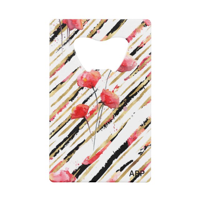 *~* White Black Gold Red Poppy Pattern (Front)