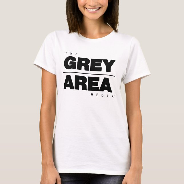 White/ Black Grey Area Apparel Womens T-Shirt (Front)