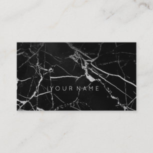 White Black Grungy Marble Vip Business Card