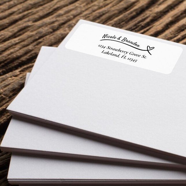White & Black Heart Line Wedding (White & Black Heart Line Wedding Label)