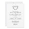 White & Black Heart Wreath 2 in 1 Wedding Invitati