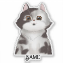 White & Black Kitty Personalised