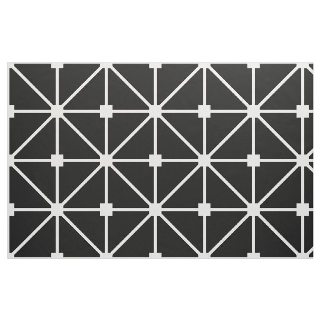White Black Lattice Pattern Fabric (Fat Quarter)