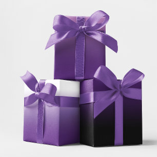 White Black Lavender and Royal Purple Ombre Mix Wrapping Paper Sheet