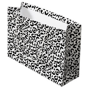 White Black Leopard Print       Large Gift Bag