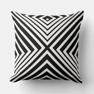 White & Black Light & Shadow Pattern- Throw Pillow