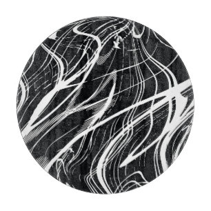 White Black Marble: Abstract Vintage Cutting Board