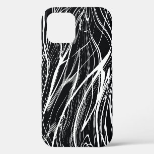 White Black Marble: Abstract Vintage iPhone 12 Case