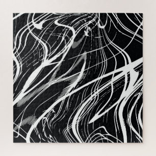White Black Marble: Abstract Vintage Jigsaw Puzzle
