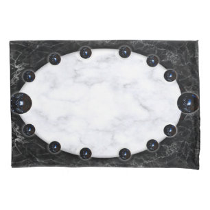 White & Black Marble Sphere Graphics Pillowcase