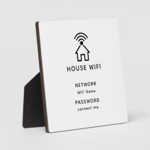 White & Black Minimalist House Wifi Password Plaque